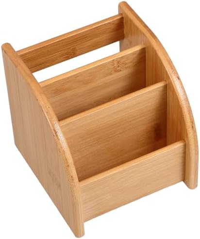 NOLITOY Desk Brown Wooden for Organizer Holder Pen Office Supplies by NOLITOY