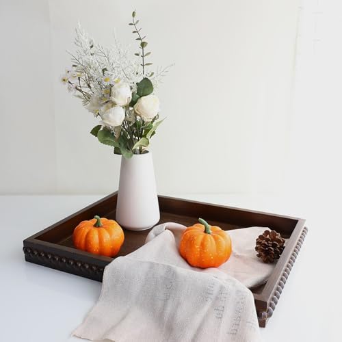Hrastany Wood Decorative Tray for Coffee Table, Dark Brown - Image 3