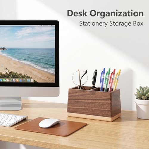 Walnut Pencil Holder Wood Pen Holder for Desk Multiple-Use - Image 2
