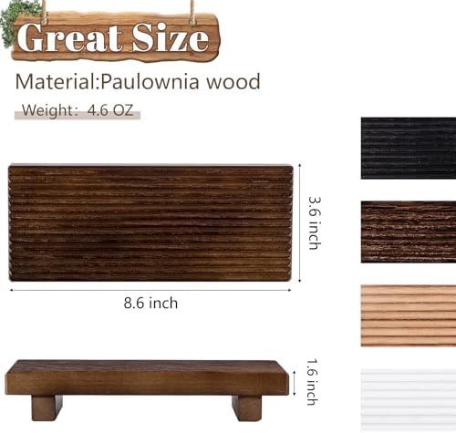 Bathroom Sink Tray Wood Riser Display Kitchen Decor Soap Holder, Walnut - Image 3