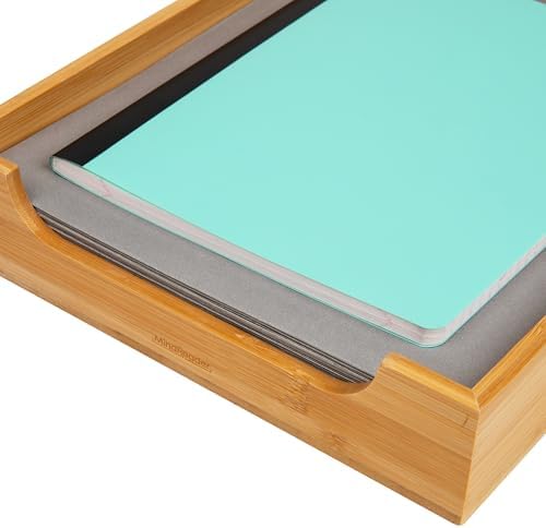 Mind Reader Paper Tray, Desktop Organizer, File Storage, Modern, Office, Bamboo, 10.25"L x 12.5"W x 2.25"H, Brown - Image 5