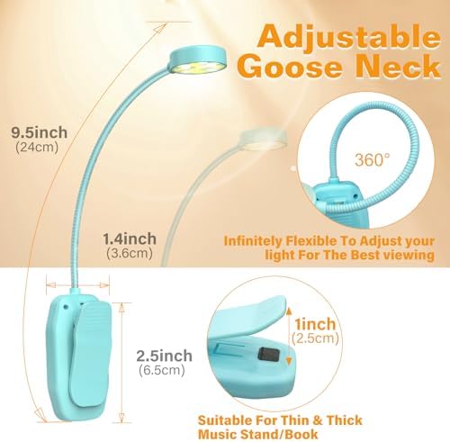KTEBO 2 Pack Rechargeable Book Light Clip-On Reading Light for Books in Bed - Image 2
