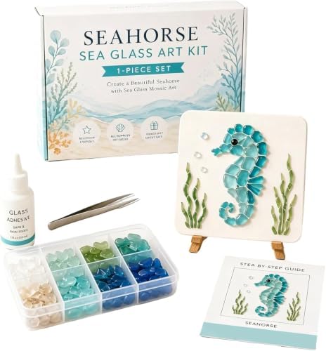 Sea Glass Ocean DIY Kit | Seaglass Mosaic Art Craft Kits for Adults by Unknown