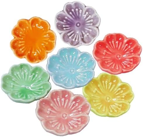 6Pcs Small Ceramics Tower Incense Tray Holder Cherry Blossoms Design Incense Cones Holder Plate Dish Incense Cones Burner Tray Fragrance Accessories for Yoga Room Home Use, Random Color by luzen
