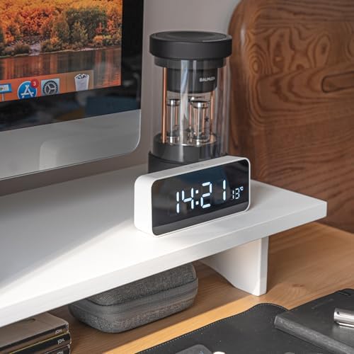 Bamboo Dual Monitor Stand Riser, 2-Tier Desk Shelf with Storage - Image 6