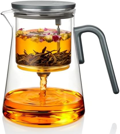 ZENS Magnetic Teapot, 34oz Magic Glass Infuser Pot for Loose Tea Steeper by ZENSLIFESTYLE