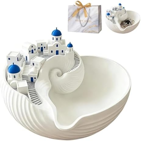 Catchall Bowl Santorin, Shell Tray, Dish Greek Island Holder Organizer, Decorative Key Holder Bowl, for Keys Coins & Jewelry, for Entryway Table Dresser, 3D Printed Practical Gift (1 pc) by Unknown