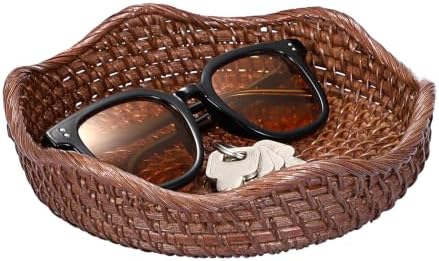 Hipiwe Round Key Bowl Tray Basket For Entryway Table Small Rattan Basket by Hipiwe