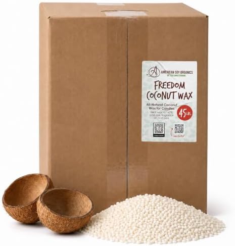 American Soy Organics Freedom Coconut Soy Wax Beads, Candle Wax, 45 lbs by AmericanSoyOrganics