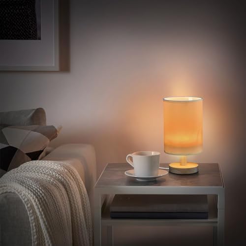 Tangerine Print Bedside Table Lamp for Bedroom Small Lamps for Nightstand Lamp with Fabric Lampshade LED Desk Lamps for Living Room Home Office Dorm Kids Room - Image 6