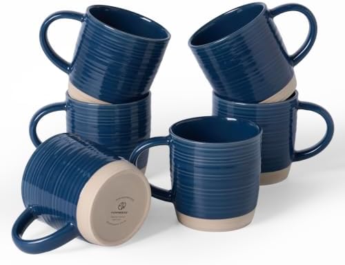 famiware Coffee Mugs Set of 6, 13 oz Mug Set, Ceramic Cup Set with Handle by Famiware