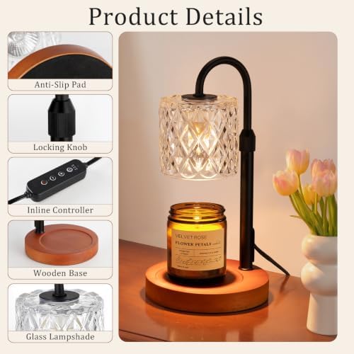 Walnut Candle Warmer Lamp with Timer, Birthday Gifts for Women, Room Decor - Image 5