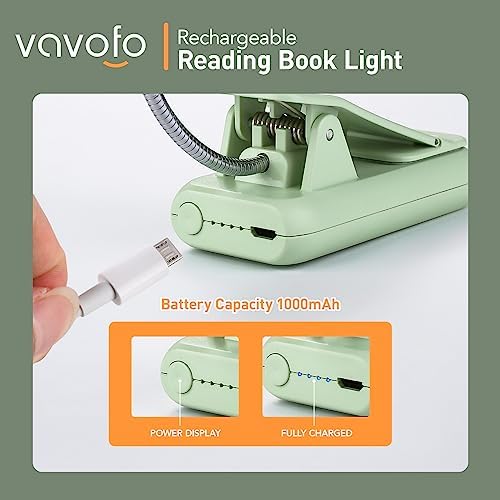VAVOFO Rechargeable Reading Light, Clip on Book Light for Reading in Bed - Image 5