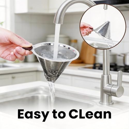 Reusable Stainless Steel Pour Over Coffee Dripper, Paperless V60 Filter - Image 5