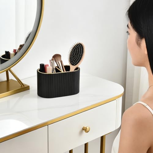 PU Leather Desk Organizer, Pen Holder, Black - Image 2
