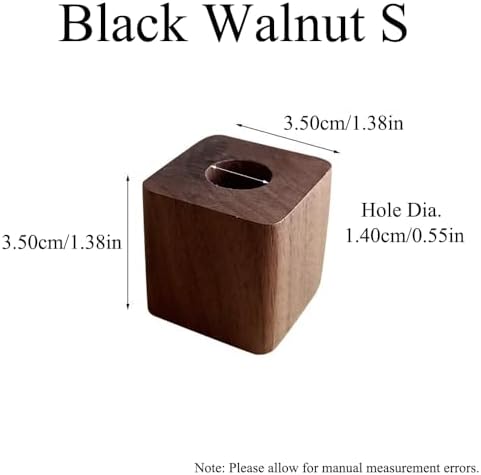 SagaSave 2PCS Solid Wood Pen Holder, Black Walnut, Single Hole Design, Smooth Surface, 4 * 4 * 4cm/1.57 * 1.57 * 1.57in, Minimalist Desk Organizer (Black Walnut L) - Image 2