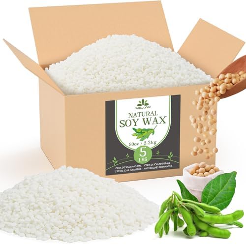 Soy Wax, Waxcanpy Natural Soy Wax for Candle Making, Organic Candle Wax from Farm, No Additives, Harmless and Pure (5lb) by Waxcanpy