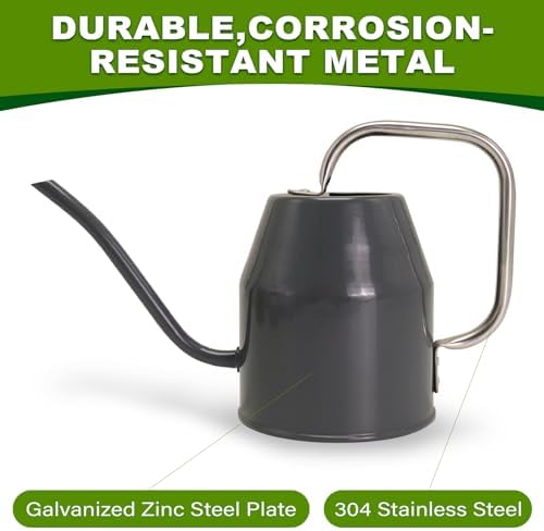 Metal Watering Can with Removable Spout, Galvanized Watering Can, Perfect Plant Watering Can for Indoor Use and for Outdoor Use (0.5 Gallaon, Black), W2315PG - Image 3