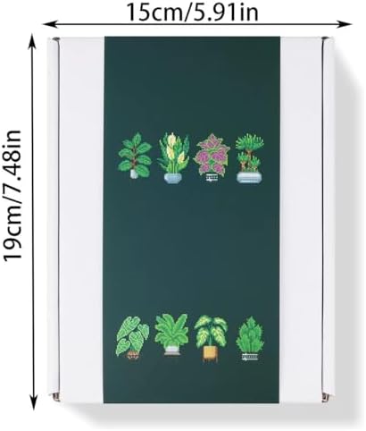 Apomelo 8pcs Small Diamond Art Kits Green Plants,Round Drill Mini Small Diamond Art Kits for Adults Beginners,Mini Diamond Art for Home Wall Desktop Decor, 6X8 inches - Image 3