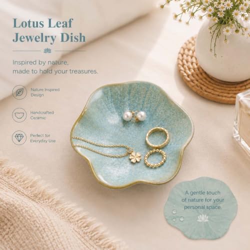 Blue Green Jewelry Dish Tray, leaf Ring Dish Tray, Earring Holder Dish - Image 6