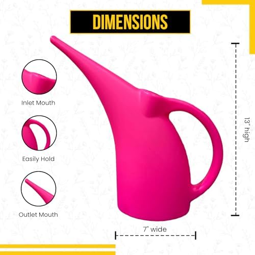 KP KOOL PRODUCTS 1 Pack Half (1/2) Gallon House Plant Watering can - Small Water can with Long spout - Indoor Watering can for Outdoor Plants and Garden - BPA Free Plastic (Pink) - Image 2