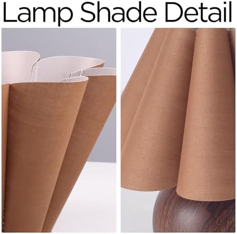 KUNJOULAM Cute Small Table Lamp, Modern Bedside Nightstand Lamp with Coffee Fabric Lampshade, Metal Base for Bedroom Home Office Decor (Without Buld) - Image 5
