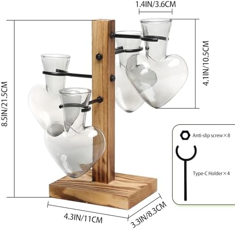 Plant Terrarium Propagation Stations with Wooden Stand - Image 2