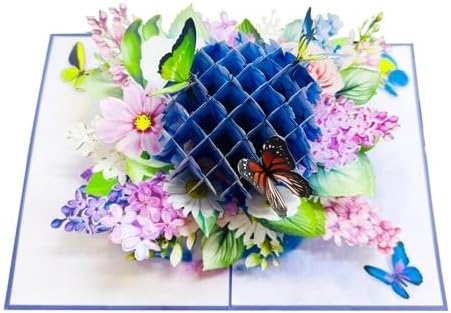 3D Pop-Up Hydrangea & Butterflies Greeting Card – Handmade Floral Card for Birthday, Mother’s Day, Anniversary & Special Occasions F47
