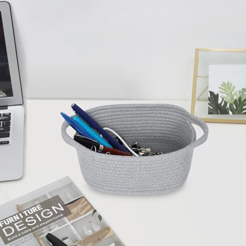 ABenkle Small Storage Basket, Mini Basket, Cute Tiny Cotton Rope Woven Baskets, Shelf Storage, Boho Decorative Toy Storage Bin Gift Baskets - Image 4
