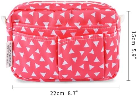 Multiple Pockets Portfolio Organizer with Zipper,Makeup Bag Pencil Pouch - Image 2
