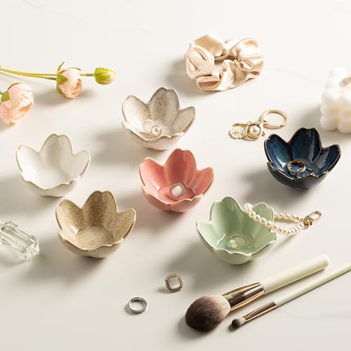 Flower Ring Holder Dish, Ceramic Jewelry Tray, Small Trinket Dish - Image 4