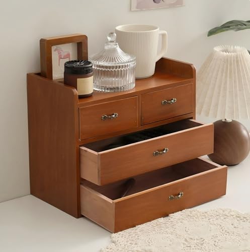 Xiaoyez Desk drawer organizer ，wooden desk organizer，desktop organizer with drawers，countertop drawers，4 drawer storage organizer，office organization，office organization and storage - Image 7