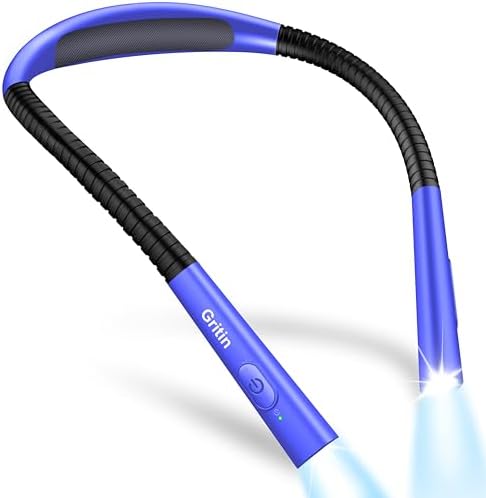 Gritin Book Light, Eye Caring 4-Color&5-Brightness Neck Light Reading Light by Gritin