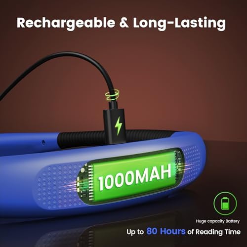Glocusent Reading Light,Blue Neck Light,80-hr Rechargeable Book Light - Image 4