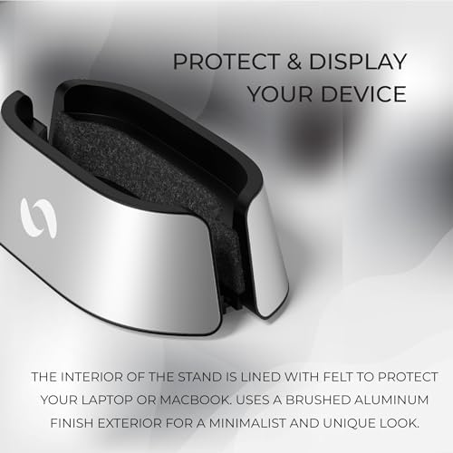 HumanCentric Vertical Laptop Stand in Silver Aluminum, Adjustable - Image 4