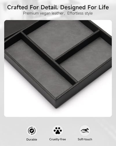 Valet Tray, Built in Wireless Charging Pad, Nightstand Organizer - Image 7