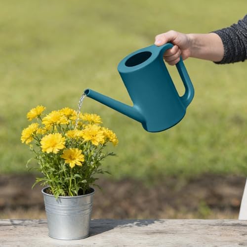 Hand Plastic Watering Can - for Indoor and Outdoor Home Garden Plants - with Long Spout - Emerald Green - 1/4Gallon - Image 6