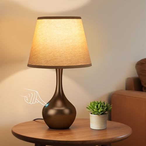 16.1" Touch Table Lamp for Nightstand, 3 Way Dimmable Small Bedroom Lamp by SeealleLighting