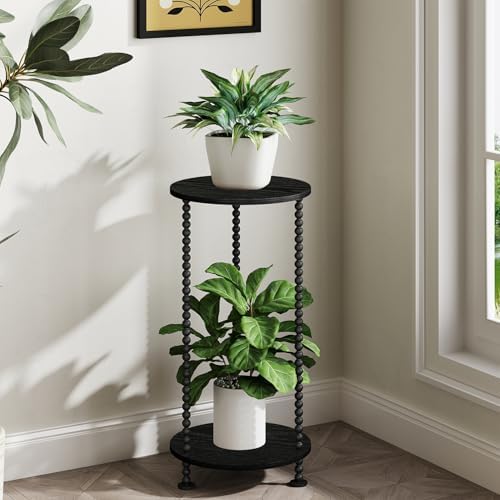 YINMIT Plant Stand Indoor, 2 Tier Small Plant Stand with Metal Spindle Leg - Image 5