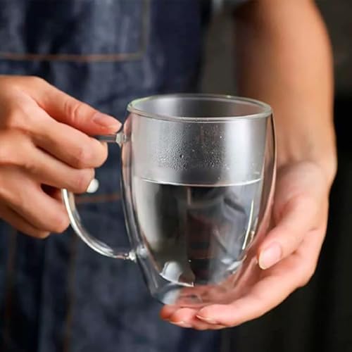 Set of 2 Double Wall Borosilicate Glass Mugs 12oz (360ml) – Insulated, Heat-Resistant, Dishwasher Safe Coffee and Tea Mug Set for Hot & Cold Beverages - Image 3