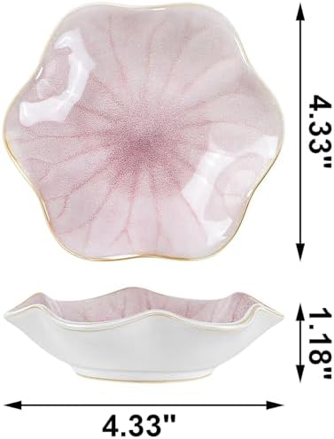 2Pcs Ceramic Jewelry Dish - Lotus Leaf Shape, for Ring Holder Necklace Small Key, Suitable for Mother Friend Sister, Gifts for Women, Cute Plate Trinket Tray, Home Decor (Pink-2PCS) - Image 7