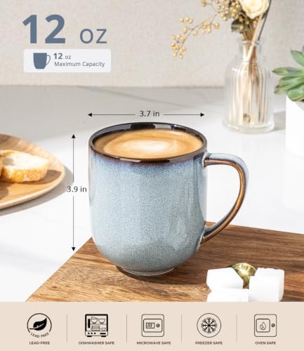 LERATIO Ceramic Coffee Mugs Set of 6,12oz Handmade Coffee Mugs Set - Image 2