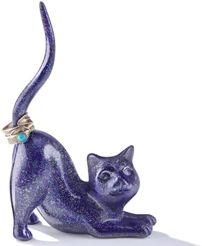 PUDDING CABIN Cat Lover Gifts for Women - Purple Cat Ring Holder Ring Stand Organizer - Purple Preppy Room Decor Aesthetic -Mothers Day Birthday Gifts for Women Mom Girls by PUDDINGCABIN