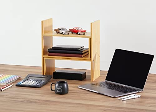 Natural Bamboo Desktop Organizer, Attractive Design, Stand Shelf for Books - Image 6
