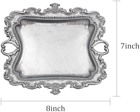Funly mee 8 x 7 Vintage Sliver Jewelry Tray, Ring Holder - Image 4