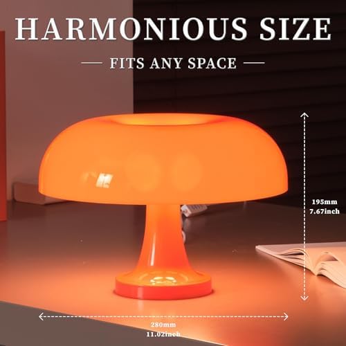 Modern Decorative Table Lamp, Mushroom Cap Design, USB Powered, 3 Lighting Modes, Dimmable, for Bedroom, Living Room Decor, Polished Plastic, Sunset Theme, Push Button Control, Adjustable Brightness - Image 6