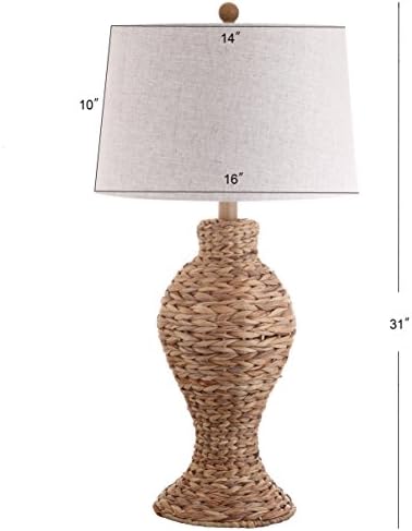 JONATHAN Y Elicia Farmhouse 31" Water Hyacinth Table Lamp, Natural - Image 3