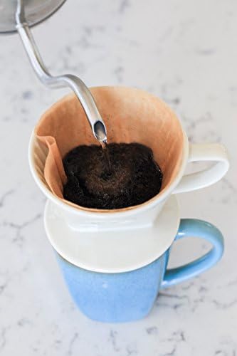 Simply Charmed Ceramic Pour Over Coffee Maker with 40 Count Melitta Filters - Elegant Single Serve Coffee Dripper for Rich Brewed Pour Over Coffee - Base Measures 4", Height 3" - Brews 8-16 oz - Image 6