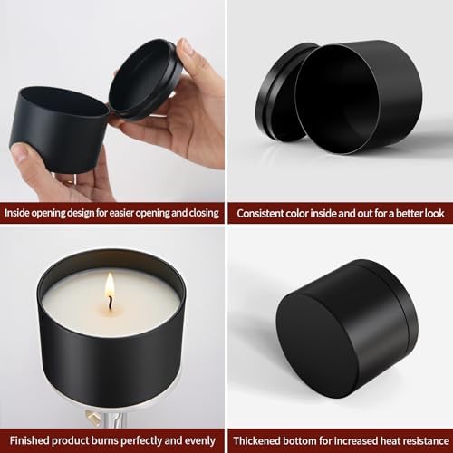 MGLIFEUL 8oz Candle Tins Jars Cans with Lids and Wax Wick for Making Candle - Image 5