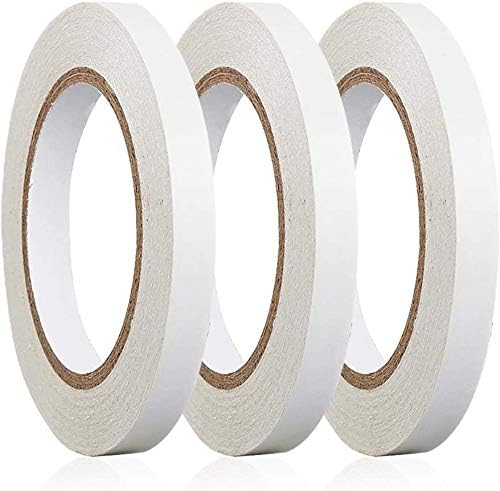 BYUEE Double Sided Tape, 3 Rolls 0.4" x 30 Yards Adhesive Sticky Tape for Crafts, Scrapbooking, Card Making, Gift Wrapping, DIY, Arts, Office & Home Supplies
